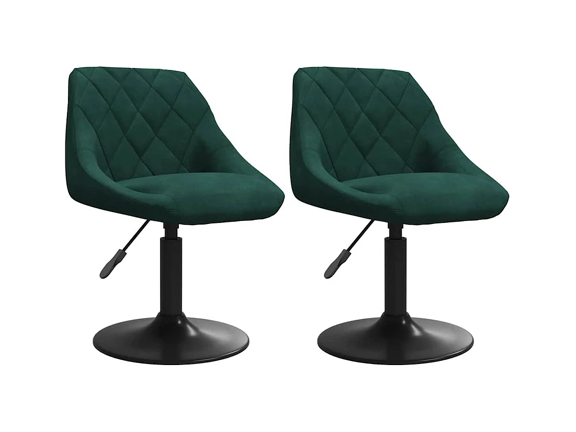 Chaises pivotantes à manger lot de 2 vert foncé velours
