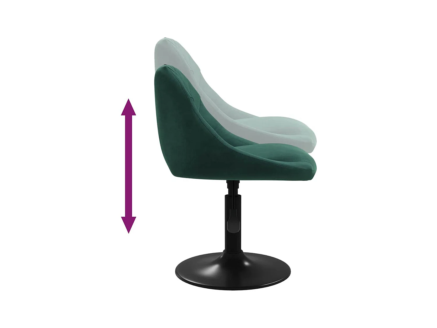 Chaises pivotantes à manger lot de 2 vert foncé velours