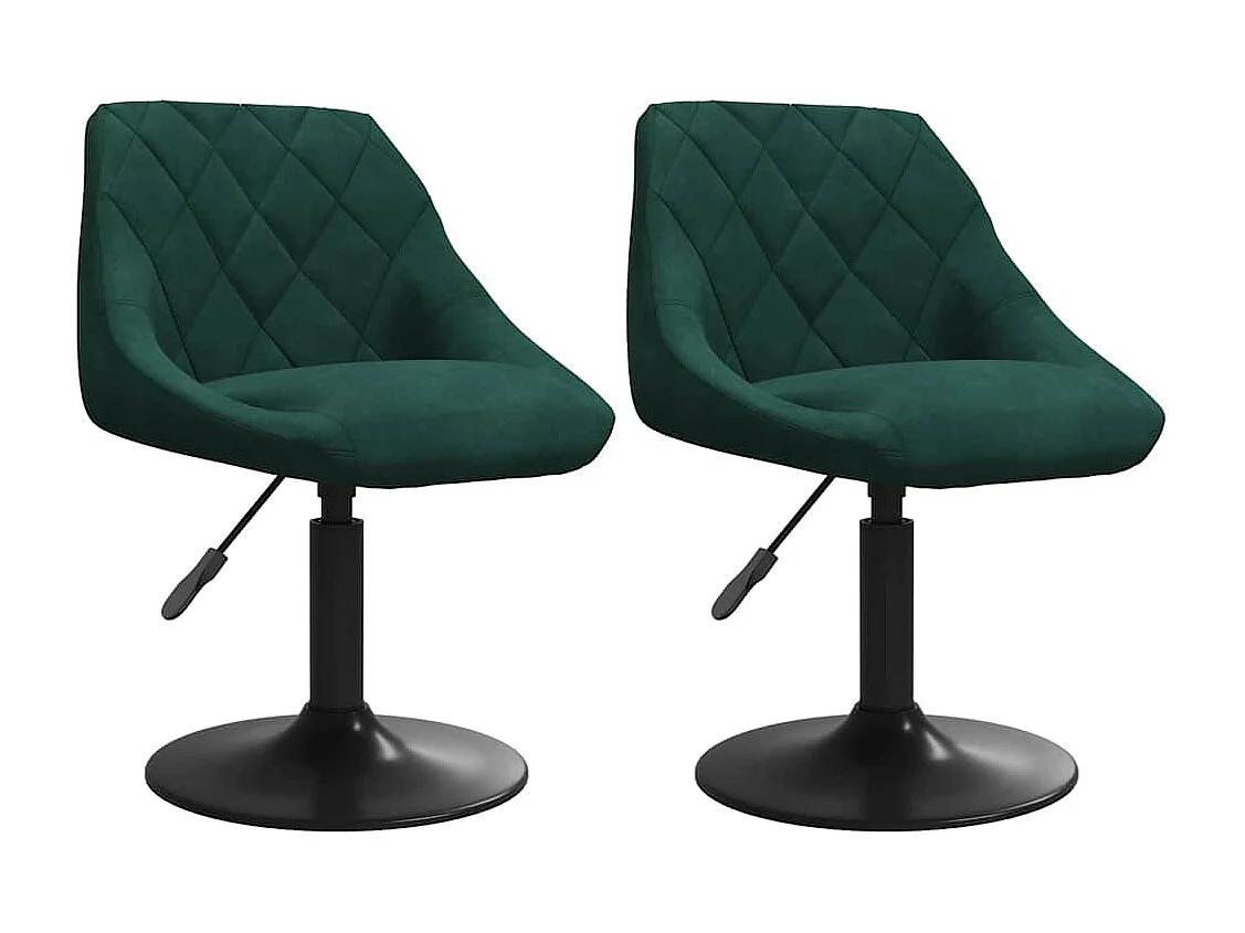 Chaises pivotantes à manger lot de 2 vert foncé velours
