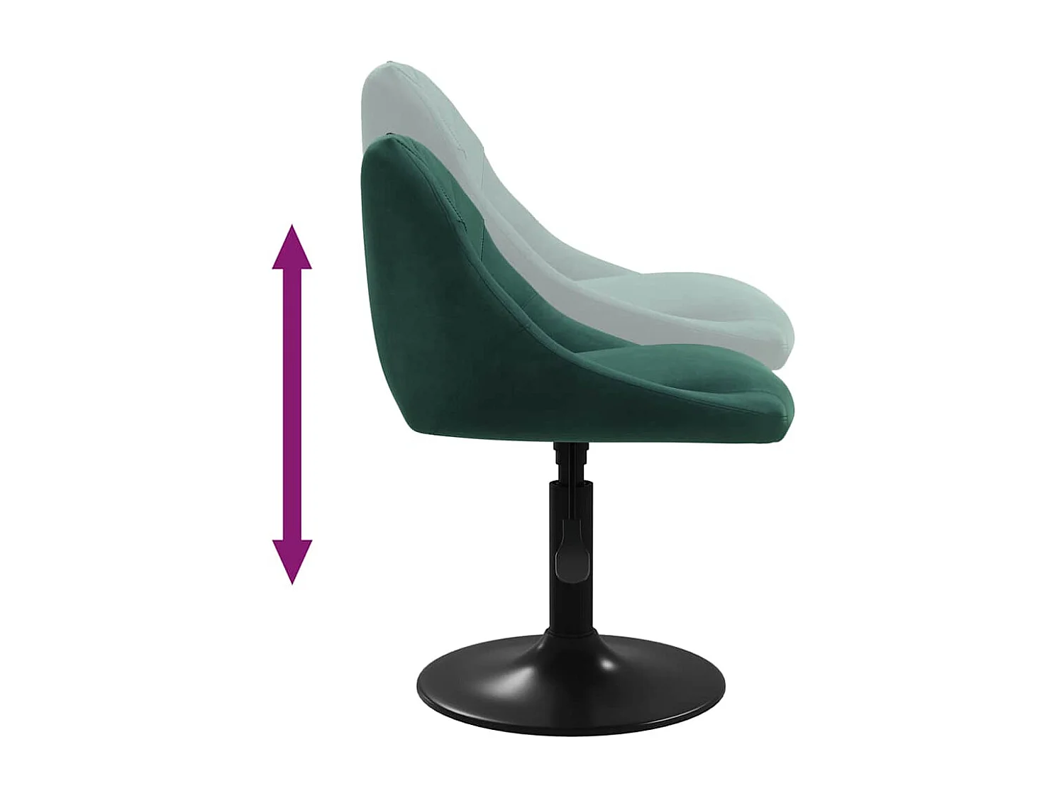 Chaises pivotantes à manger lot de 2 vert foncé velours