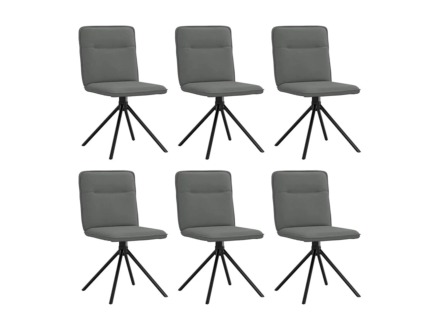Chaises à manger lot de 6 gris foncé tissu