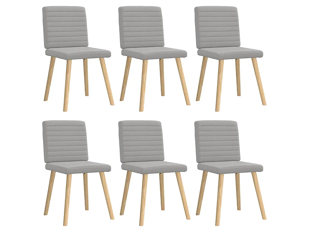 Sillas de comedor 6 uds tela gris nube