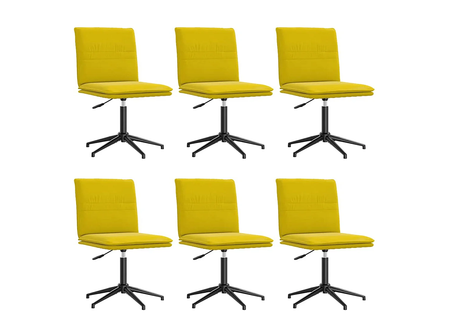 Chaises à manger lot de 6 jaune velours