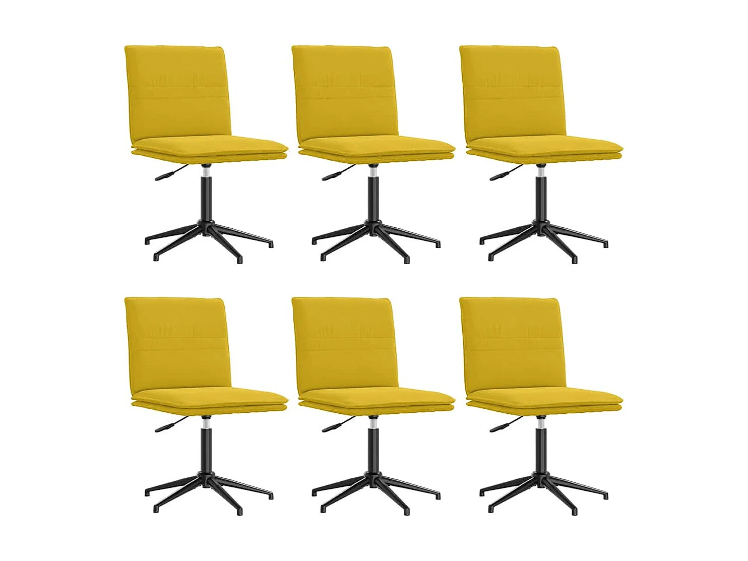 Chaises à manger lot de 6 jaune velours