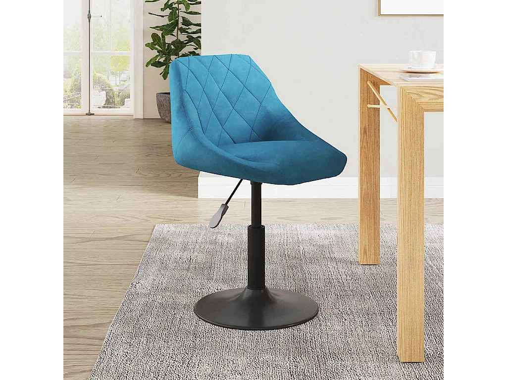 Chaise de salle à manger Bleu Velours