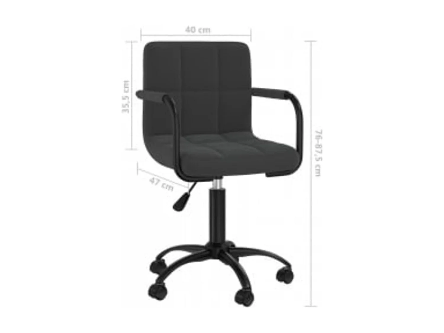 Chaises pivotantes à manger lot de 6 noir velours