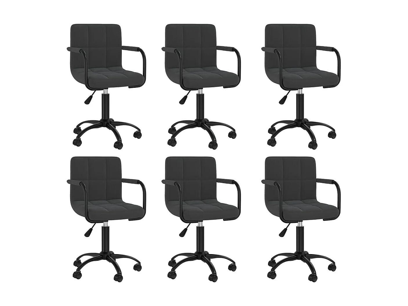 Chaises pivotantes à manger lot de 6 noir velours