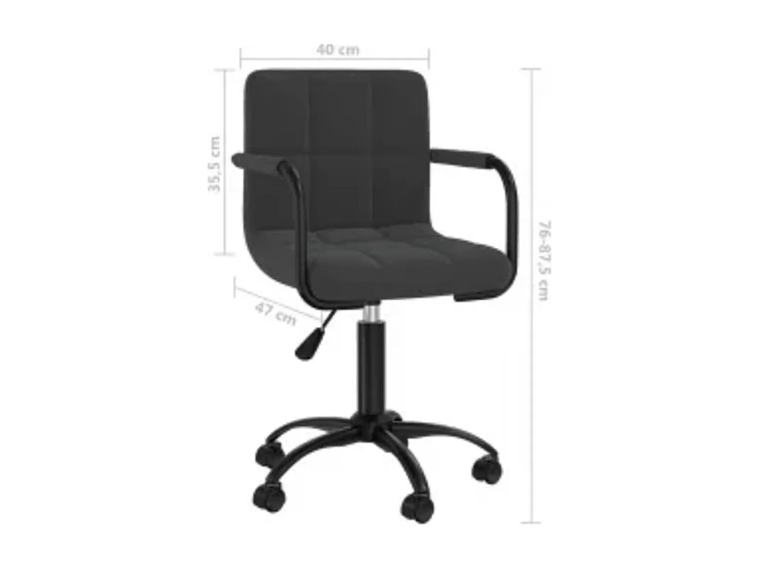 Chaises pivotantes à manger lot de 6 noir velours