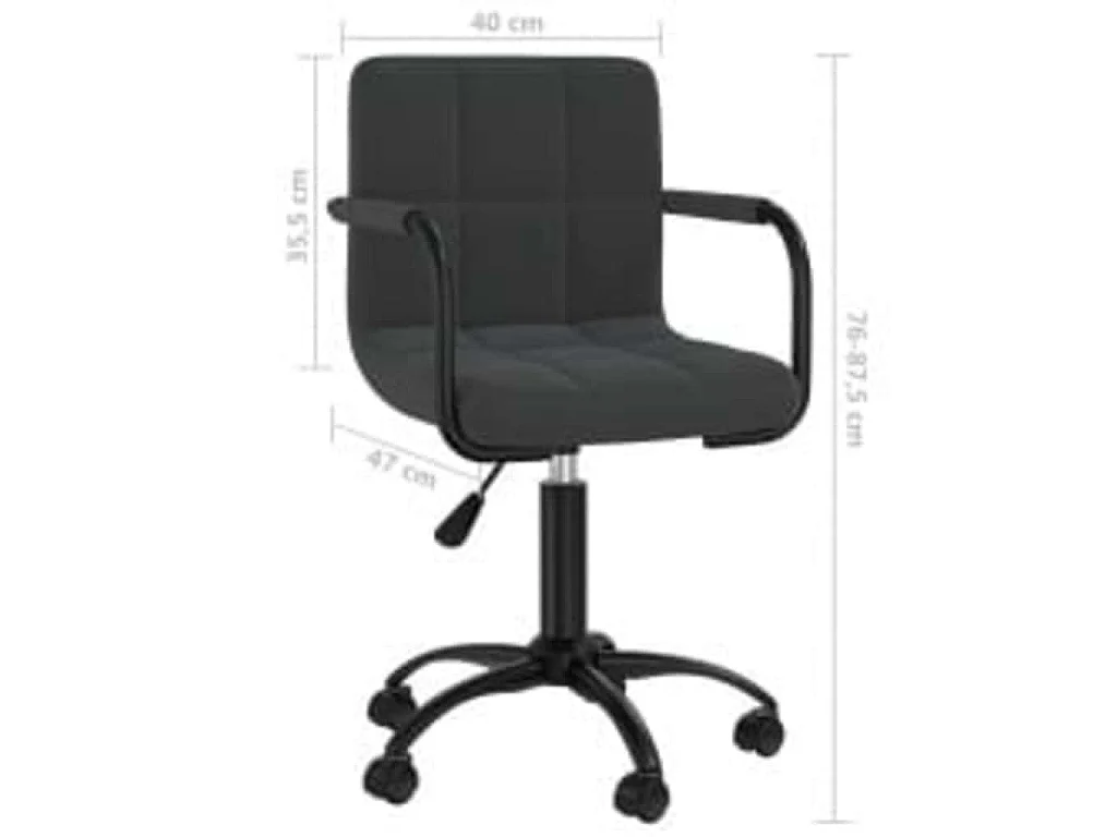 Chaises pivotantes à manger lot de 6 noir velours