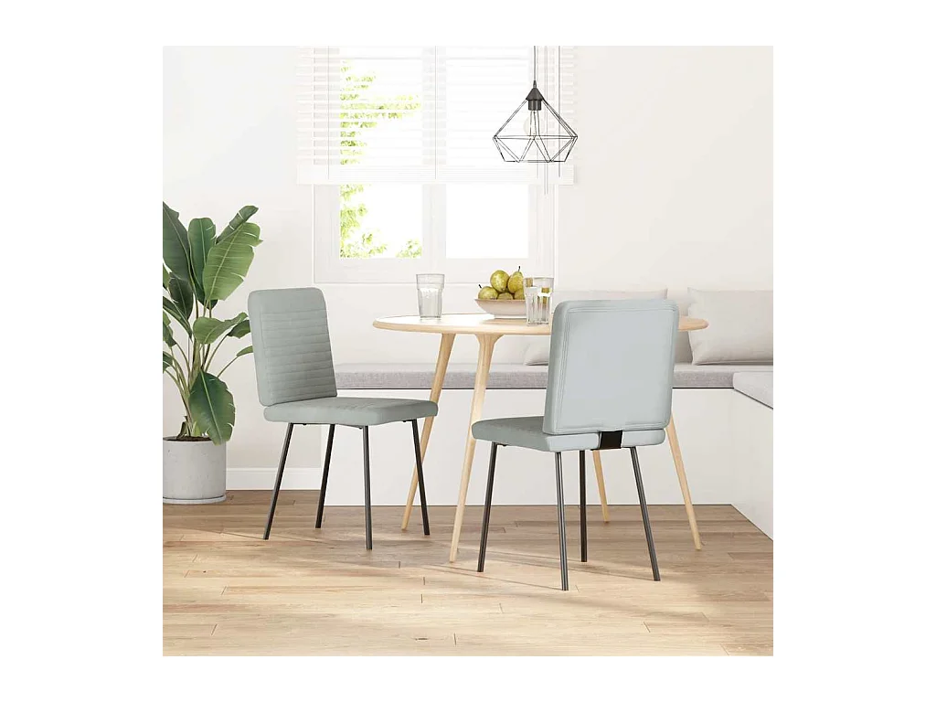 Chaises à manger lot de 2 Gris clair Velours