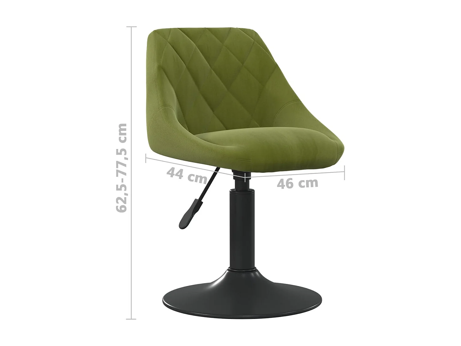 Chaises pivotantes à manger lot de 4 vert clair velours