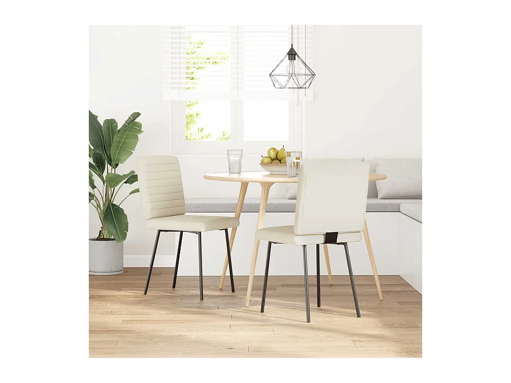 Chaises à manger lot de 2 Crème Velours