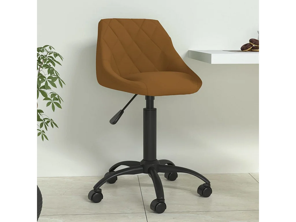 Chaise de salle à manger Marron Velours