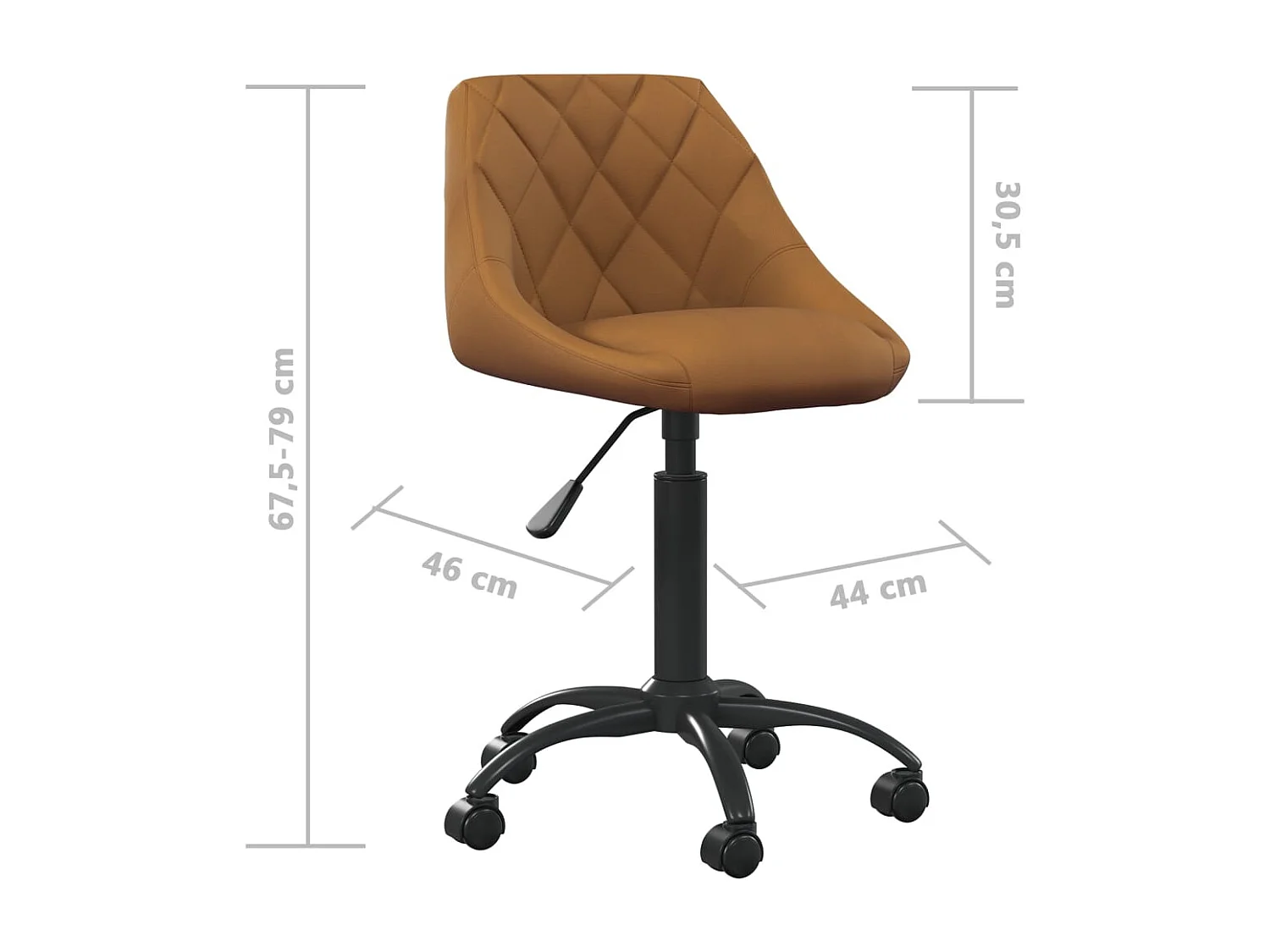 Chaise de salle à manger Marron Velours