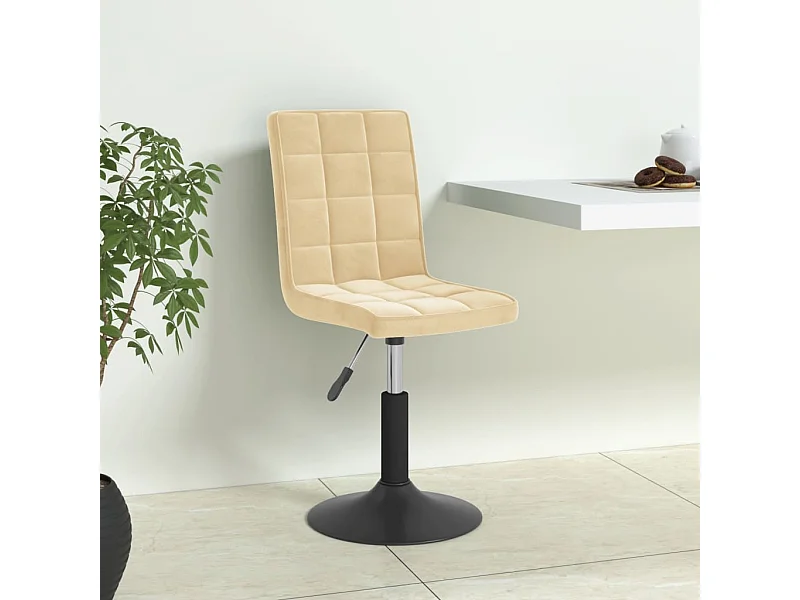 Eetkamerstoelen draaibaar 6 st fluweel crèmekleurig