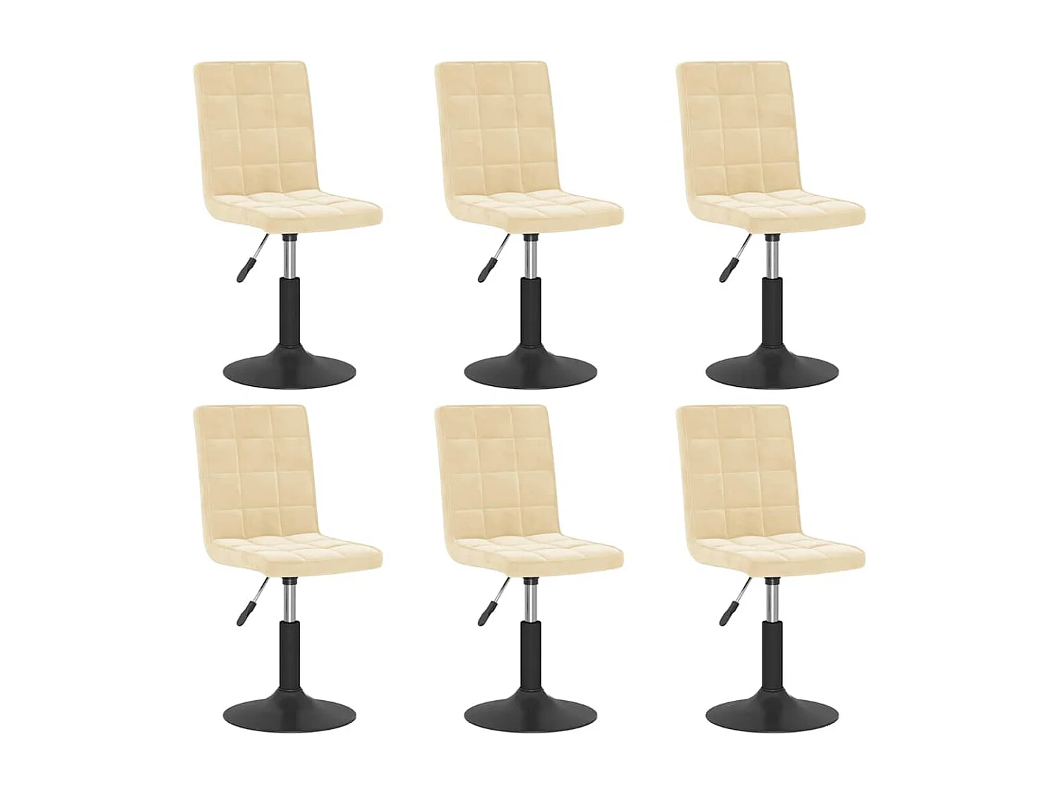 Chaises pivotantes à manger lot de 6 crème velours