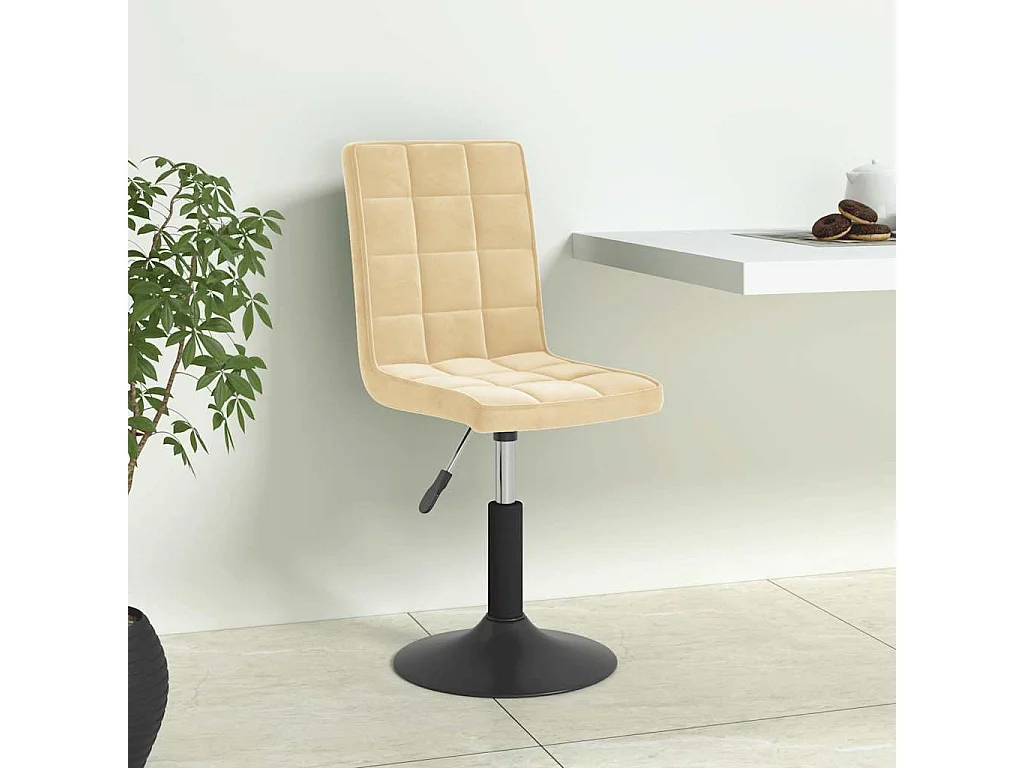 Chaises pivotantes à manger lot de 6 crème velours
