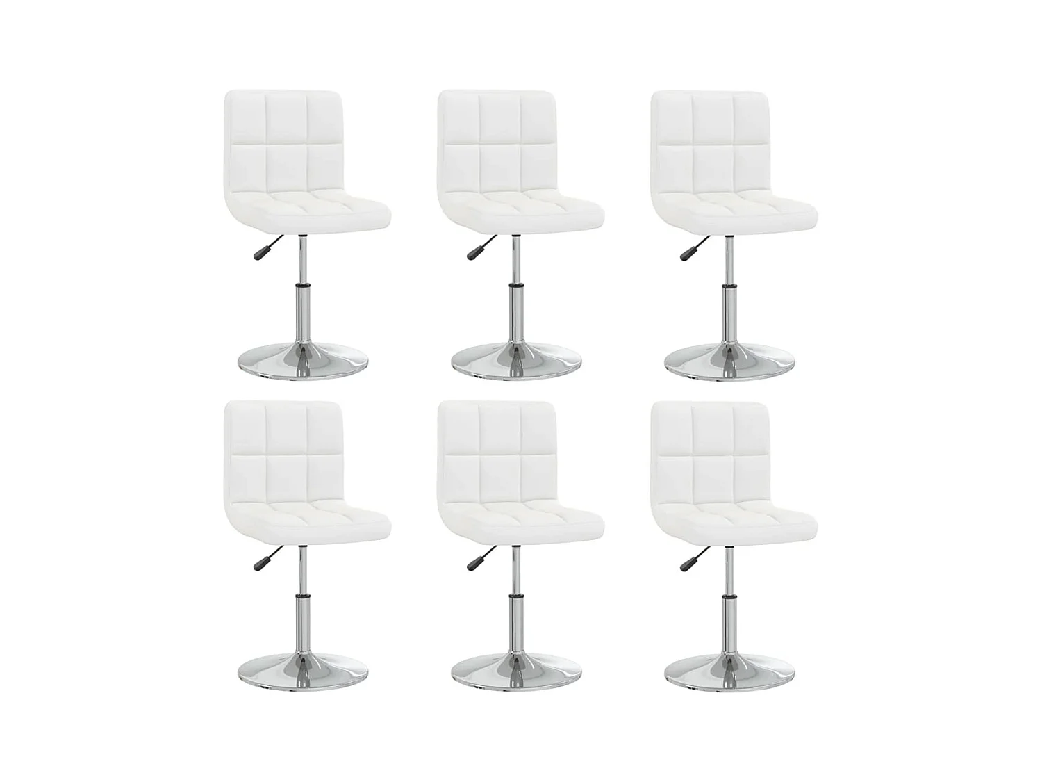 Sedie da Pranzo 6 pz Bianche in Similpelle