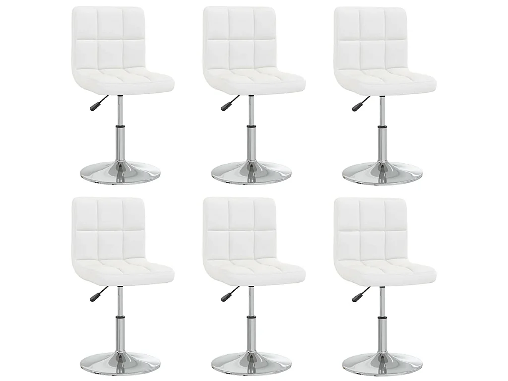 Chaises à manger lot de 6 blanc similicuir