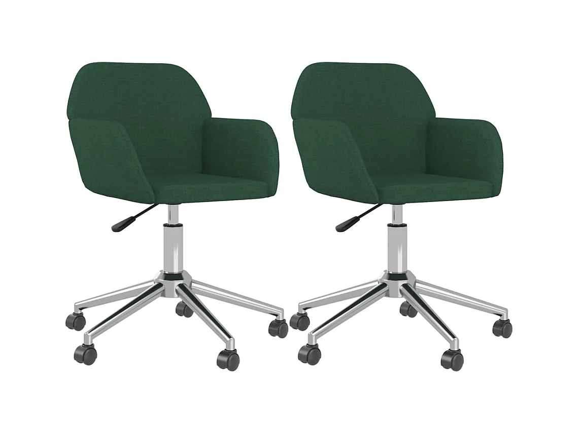 Sillas de comedor giratorias 2 unidades tela verde oscuro