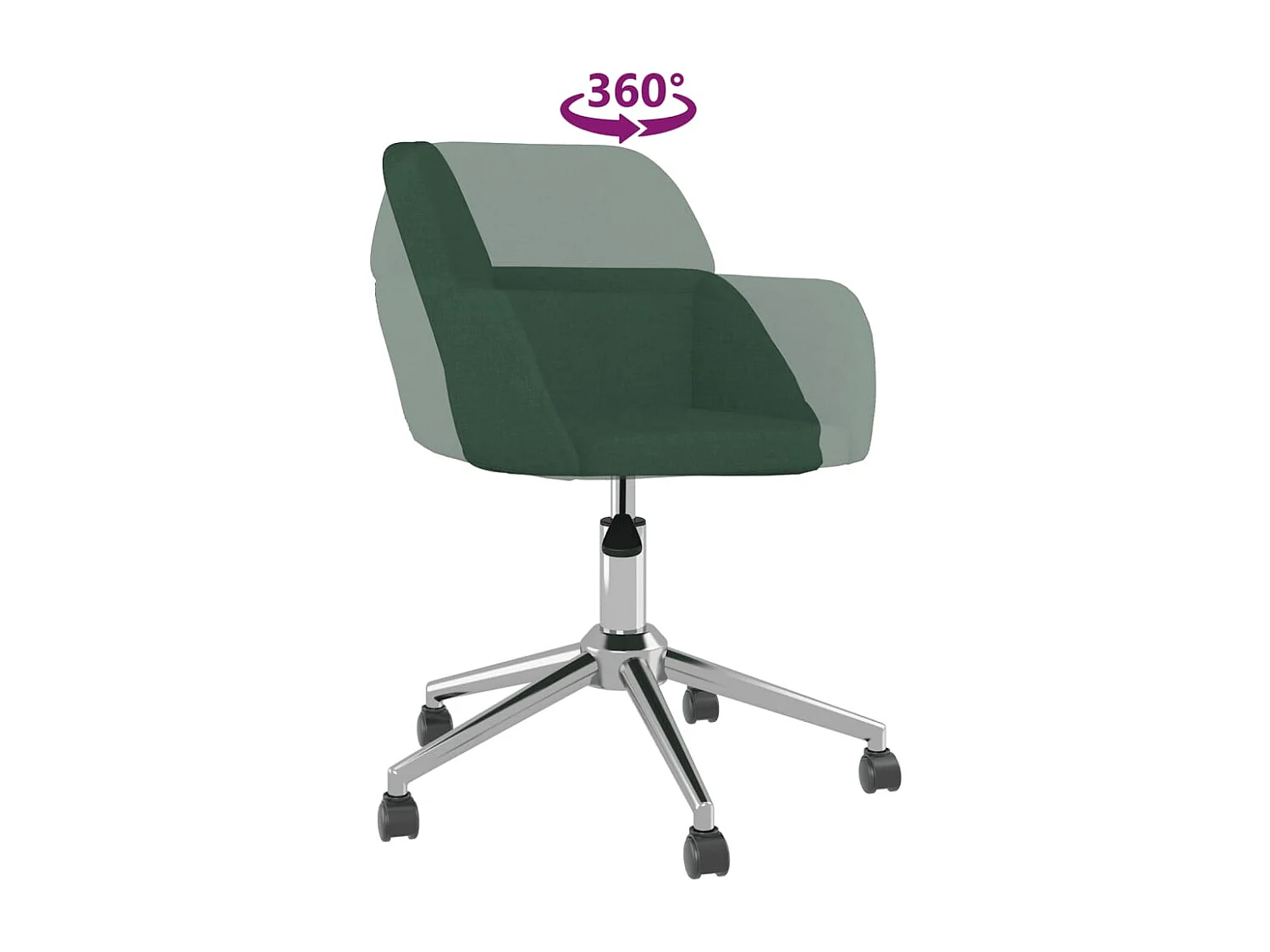 Sedie da Pranzo Girevoli 2 pz Verde Scuro in Tessuto