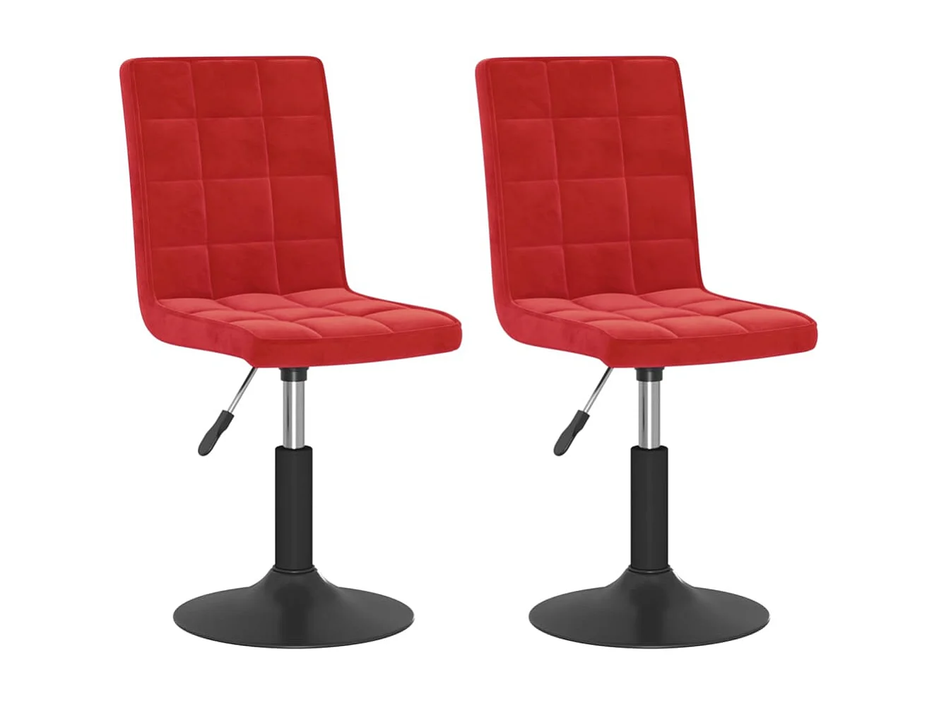 Chaises à manger pivotantes lot de 2 rouge bordeaux velours