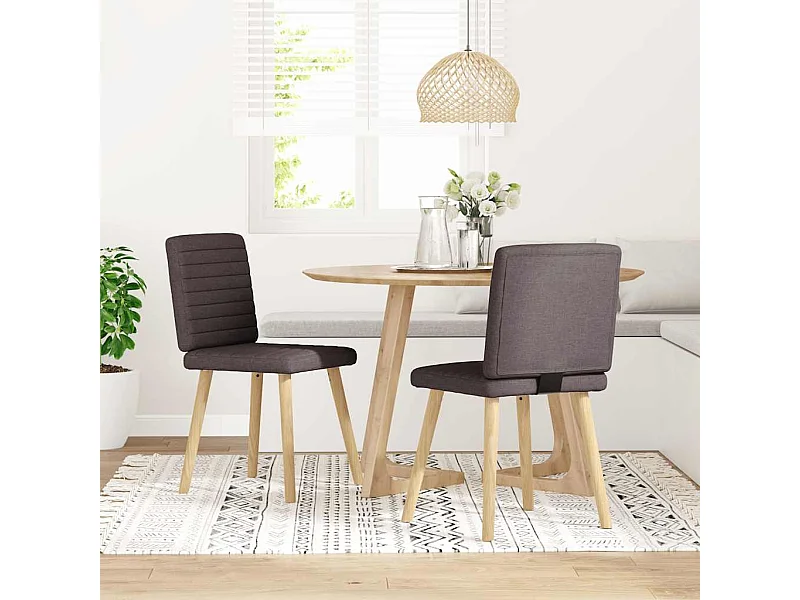 Eetkamerstoelen 2 st stof donkerbruin