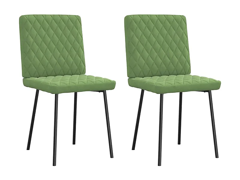 Chaises à manger lot de 2 Vert clair Velours