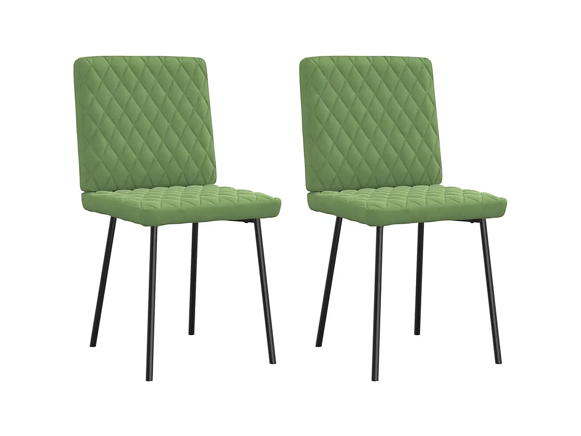 Chaises à manger lot de 2 Vert clair Velours