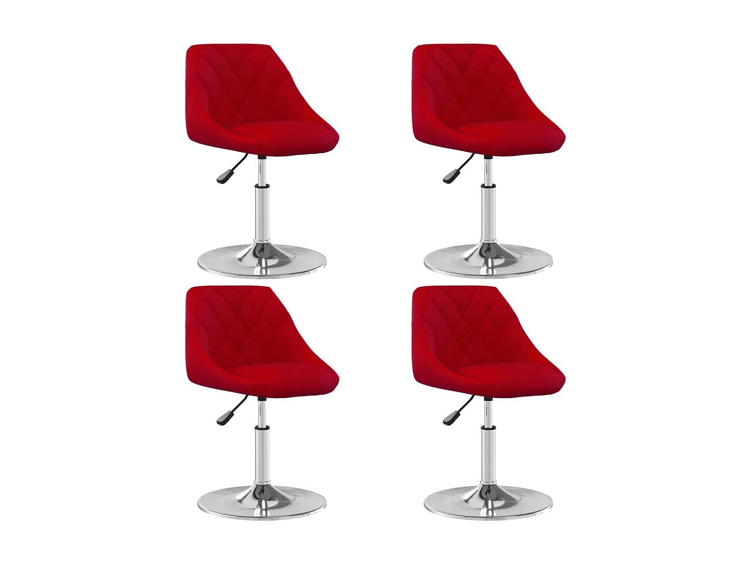 Eetkamerstoelen draaibaar 4 st fluweel wijnrood