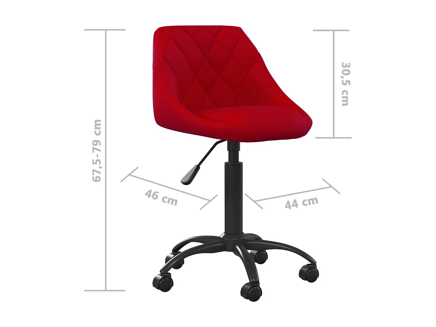 Chaise de salle à manger Rouge bordeaux Velours