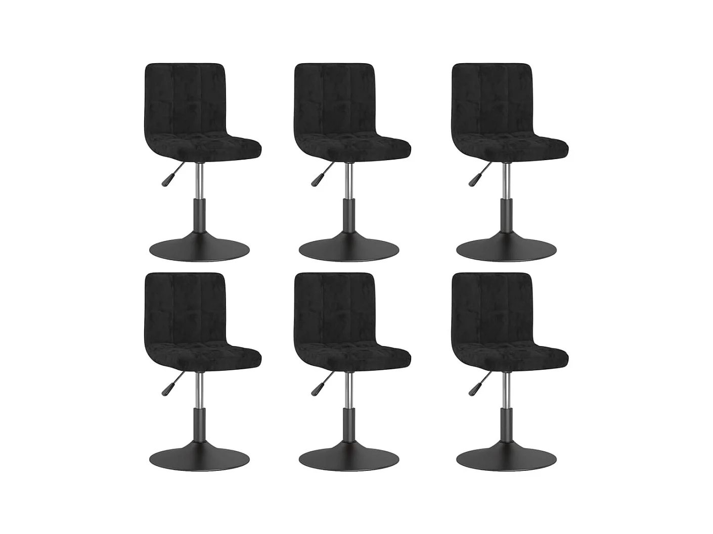 Chaises pivotantes à manger lot de 6 noir velours