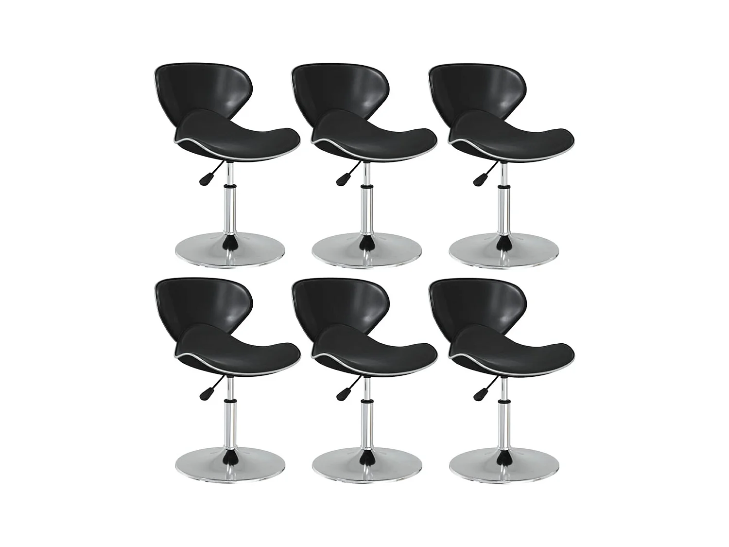 Chaises à manger lot de 6 noir similicuir