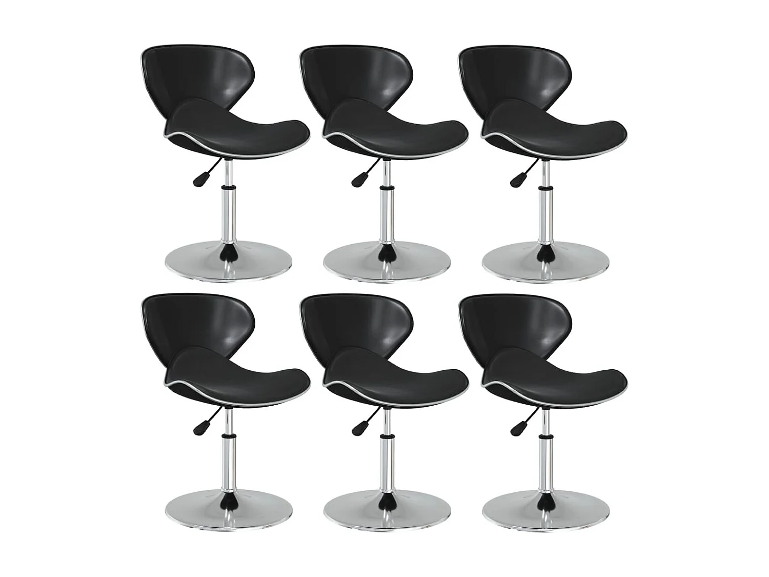 Chaises à manger lot de 6 noir similicuir