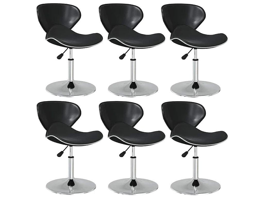 Chaises à manger lot de 6 noir similicuir