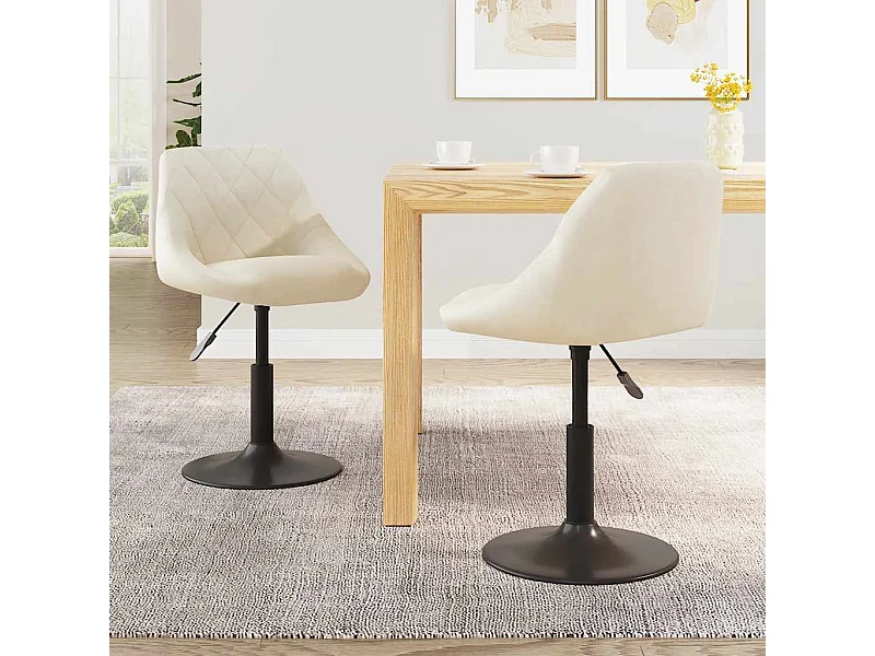 Eetkamerstoelen draaibaar 2 st fluweel crèmekleurig