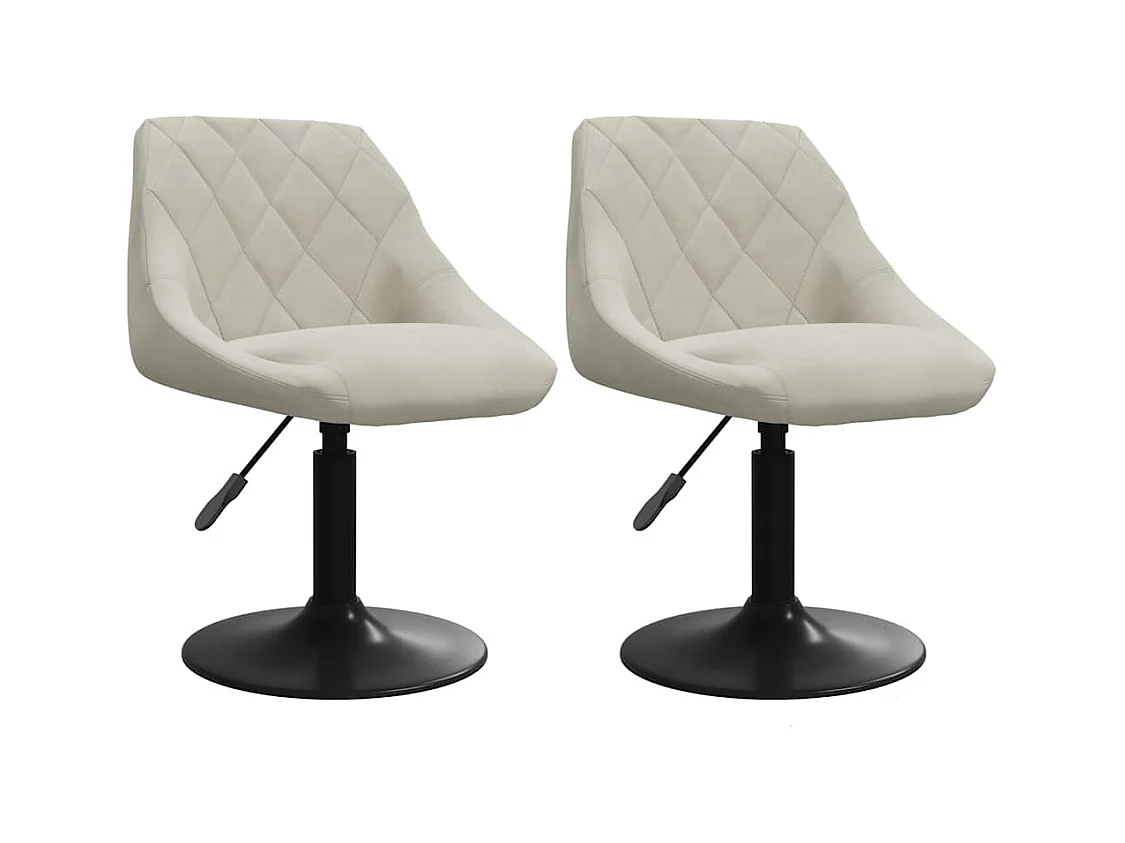 Chaises pivotantes à manger lot de 2 Crème Velours