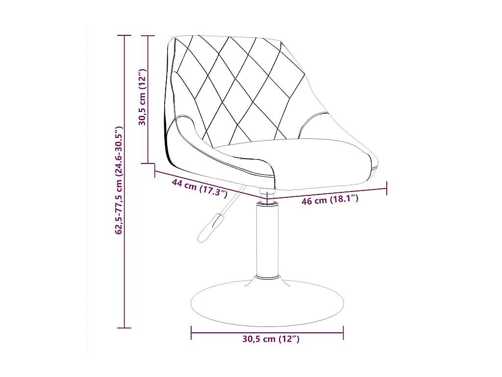 Chaises pivotantes à manger lot de 2 Crème Velours
