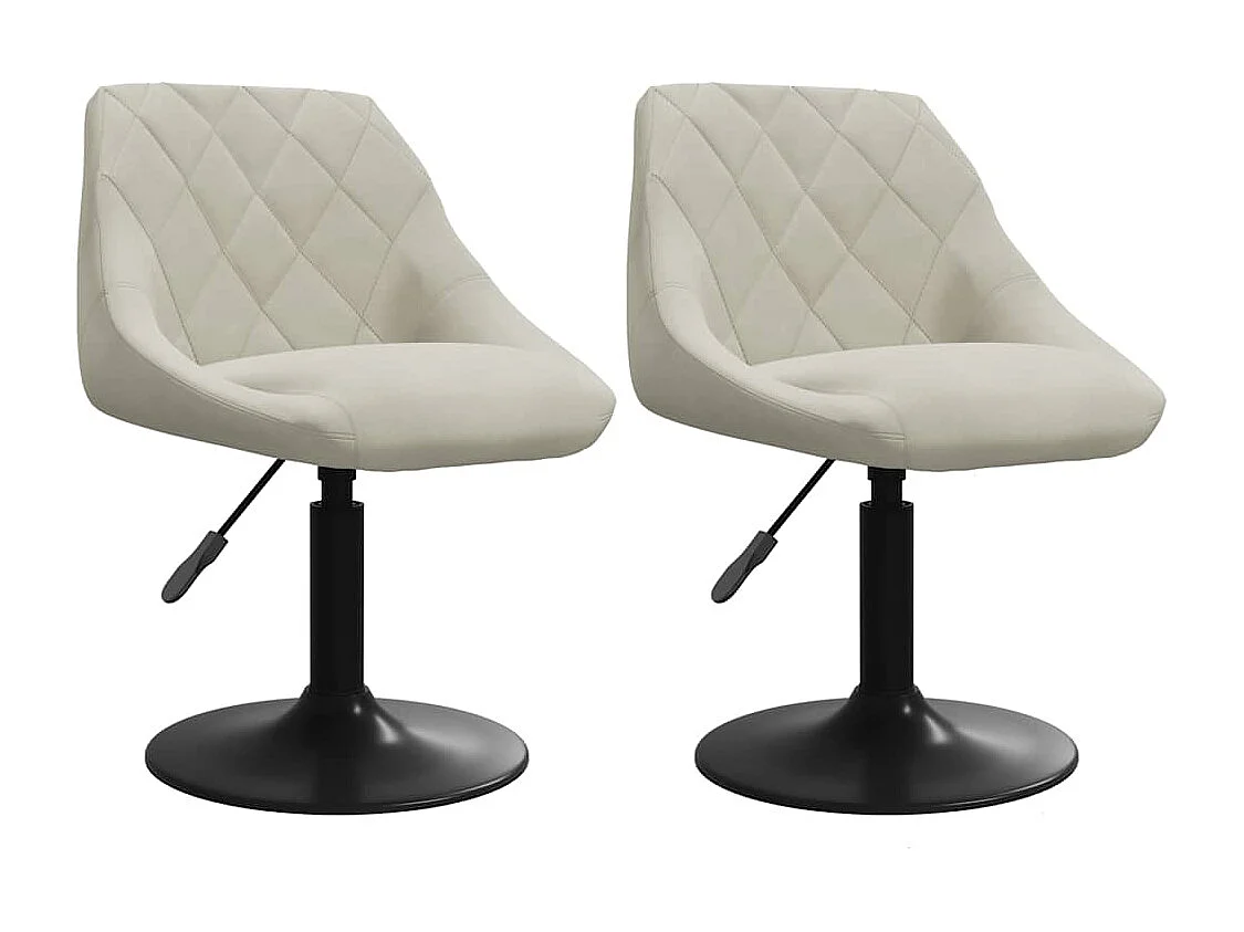 Chaises pivotantes à manger lot de 2 Crème Velours
