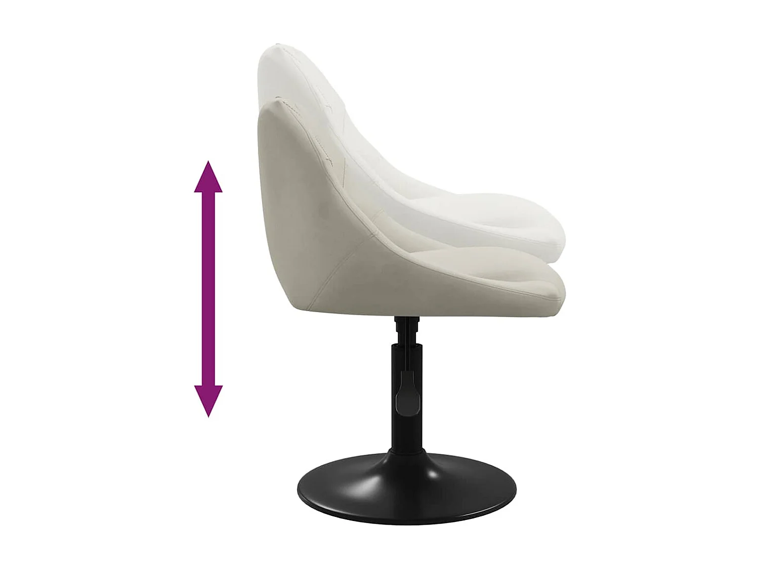 Chaises pivotantes à manger lot de 2 Crème Velours