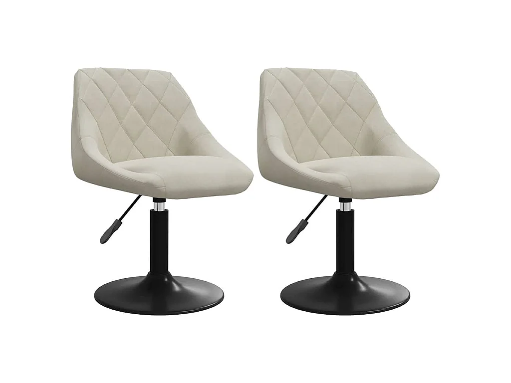 Chaises pivotantes à manger lot de 2 Crème Velours