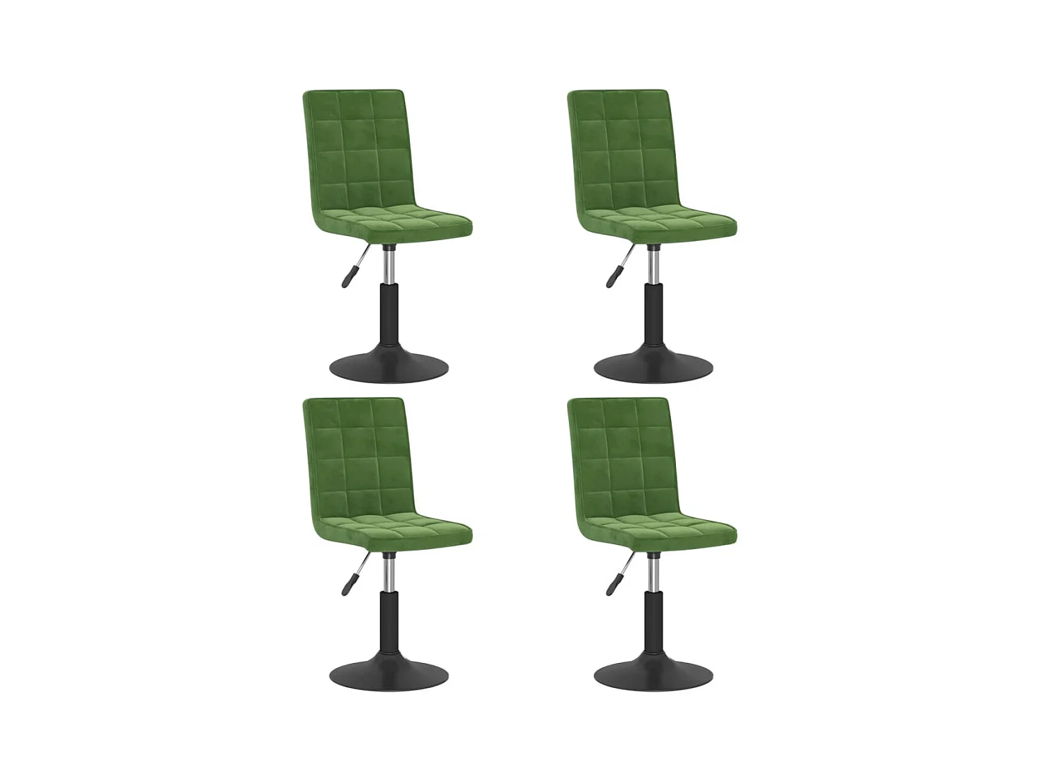 Chaises pivotantes à manger lot de 4 vert foncé velours