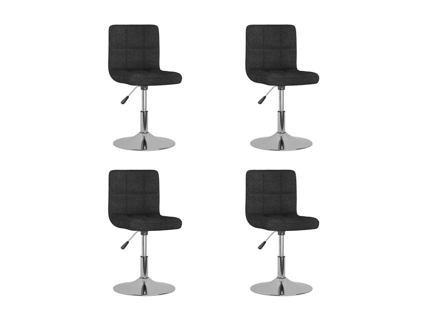 Chaises pivotantes à manger lot de 4 Noir Tissu