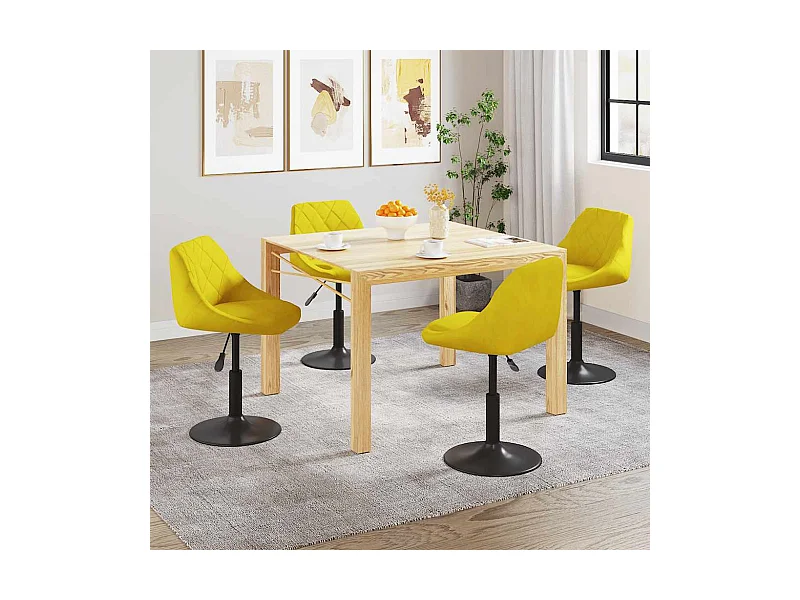 Esszimmerstühle 4 Stk. Drehbar Senfgelb Samt