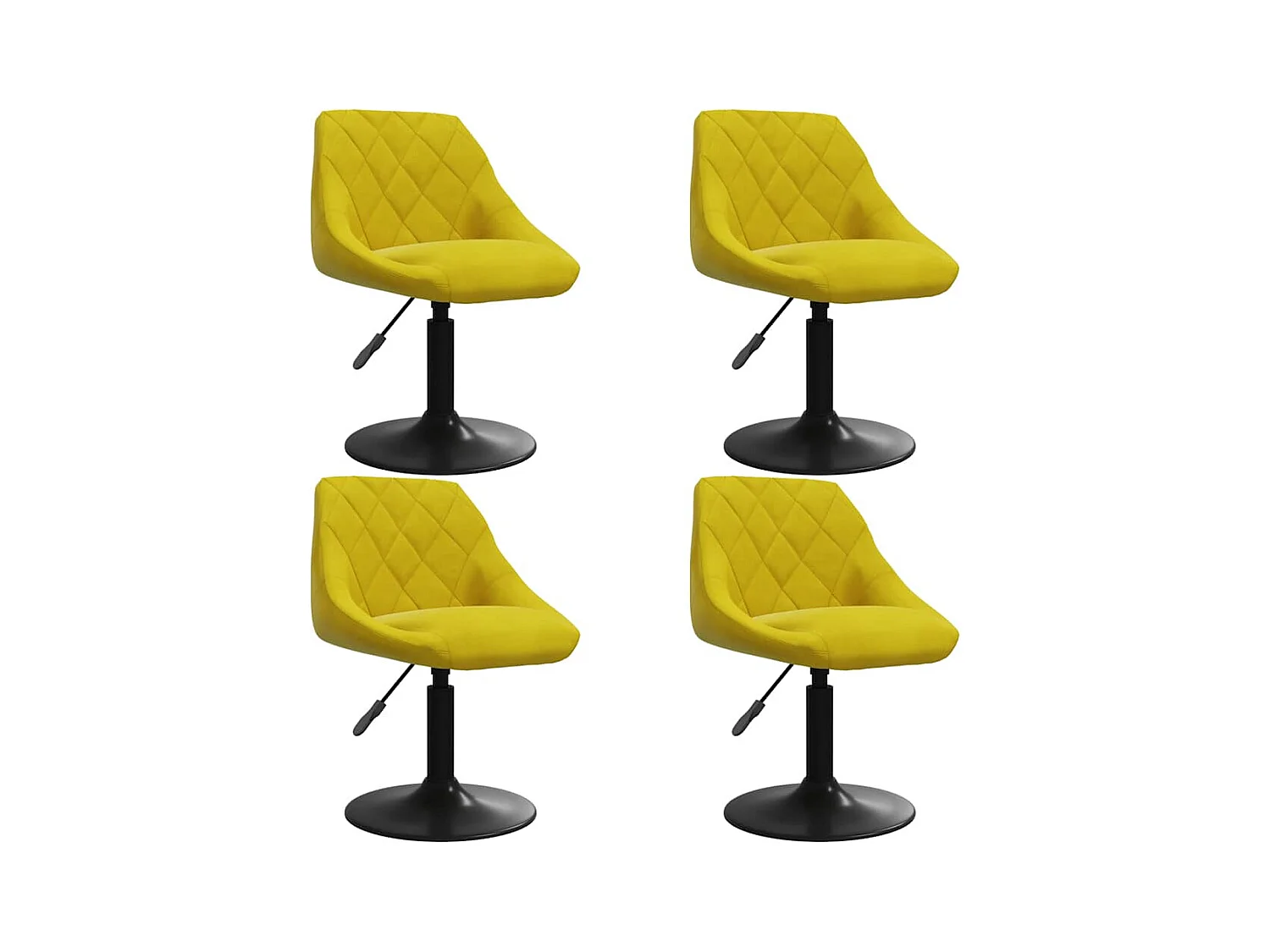 Eetkamerstoelen draaibaar 4 st fluweel mosterdgeel