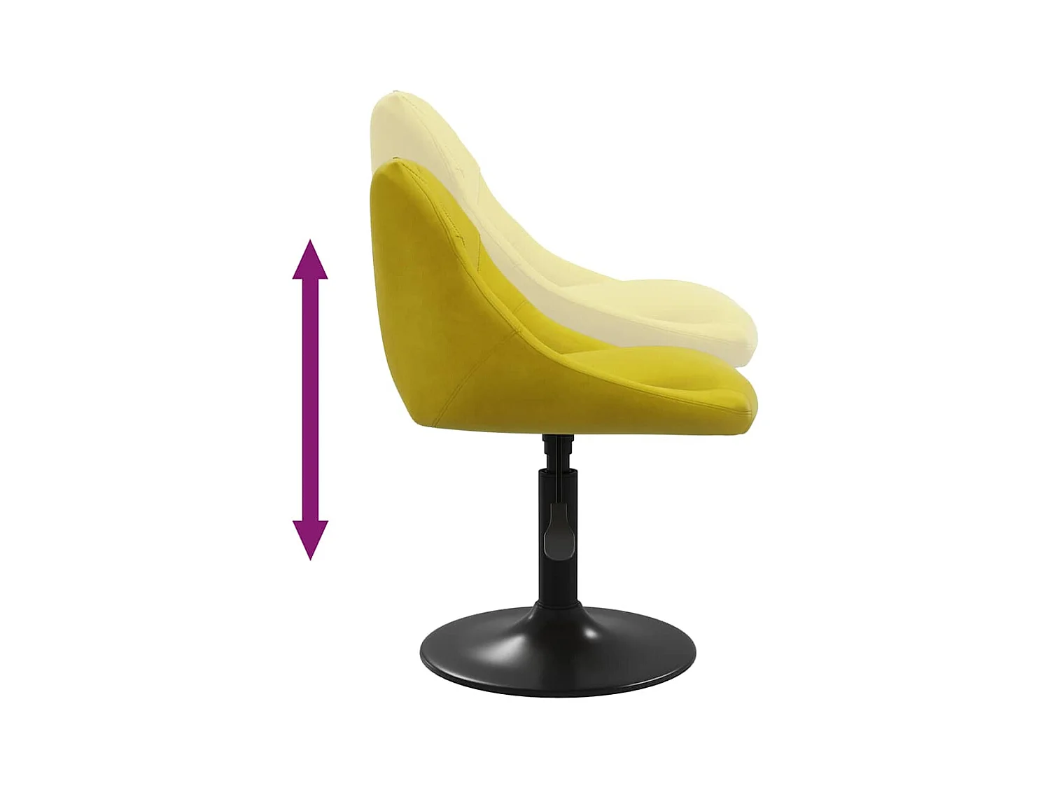 Eetkamerstoelen draaibaar 4 st fluweel mosterdgeel