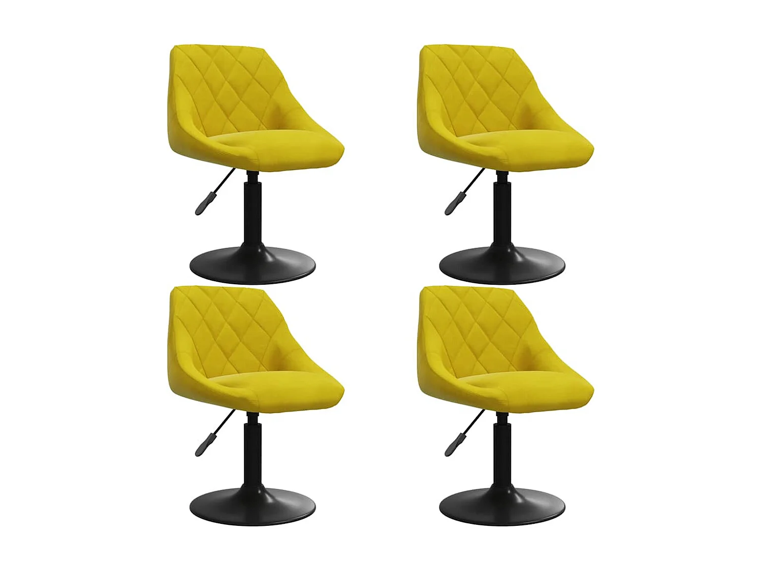 Chaises à manger pivotantes lot de 4 jaune moutarde velours
