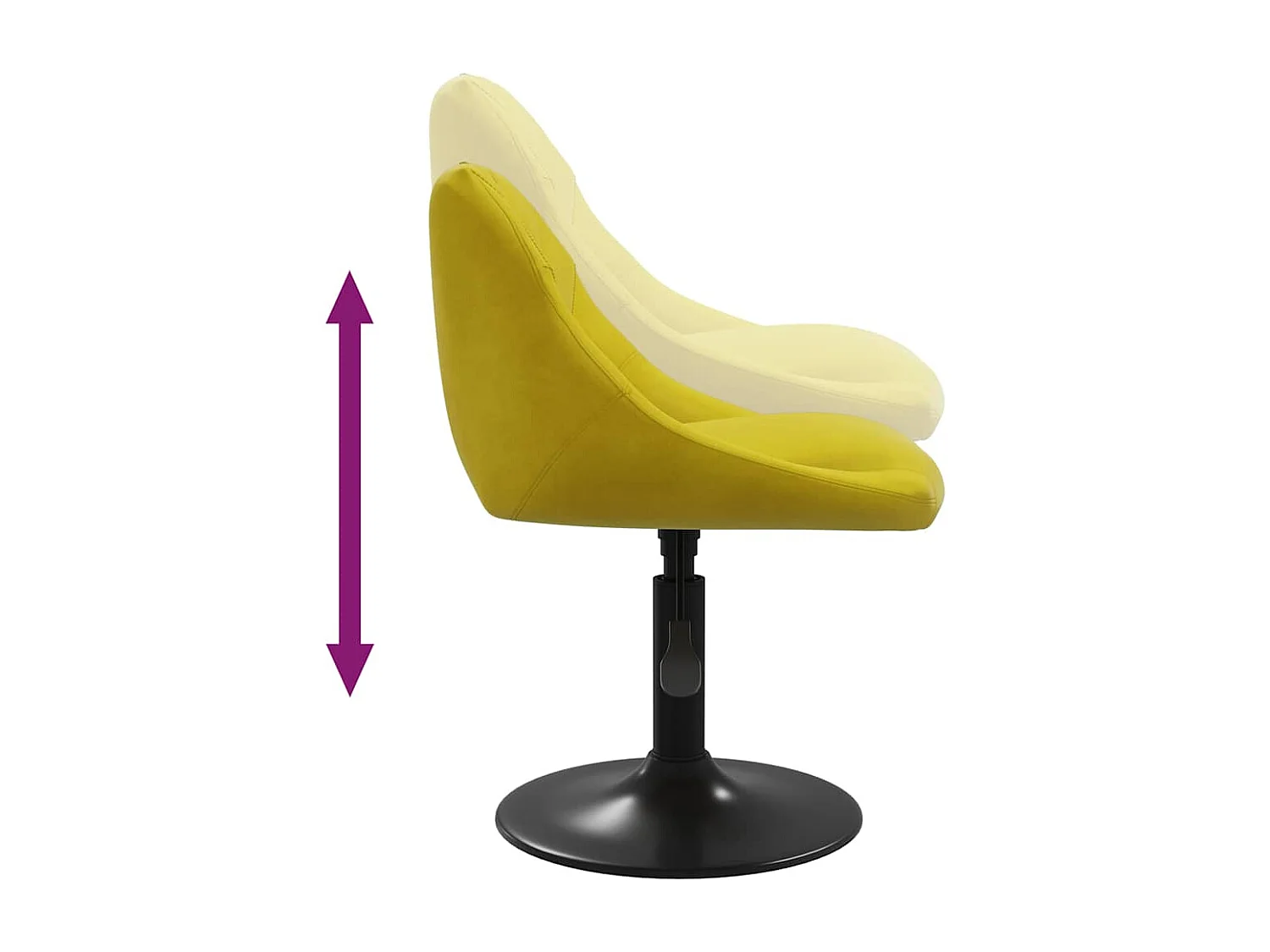 Chaises à manger pivotantes lot de 4 jaune moutarde velours