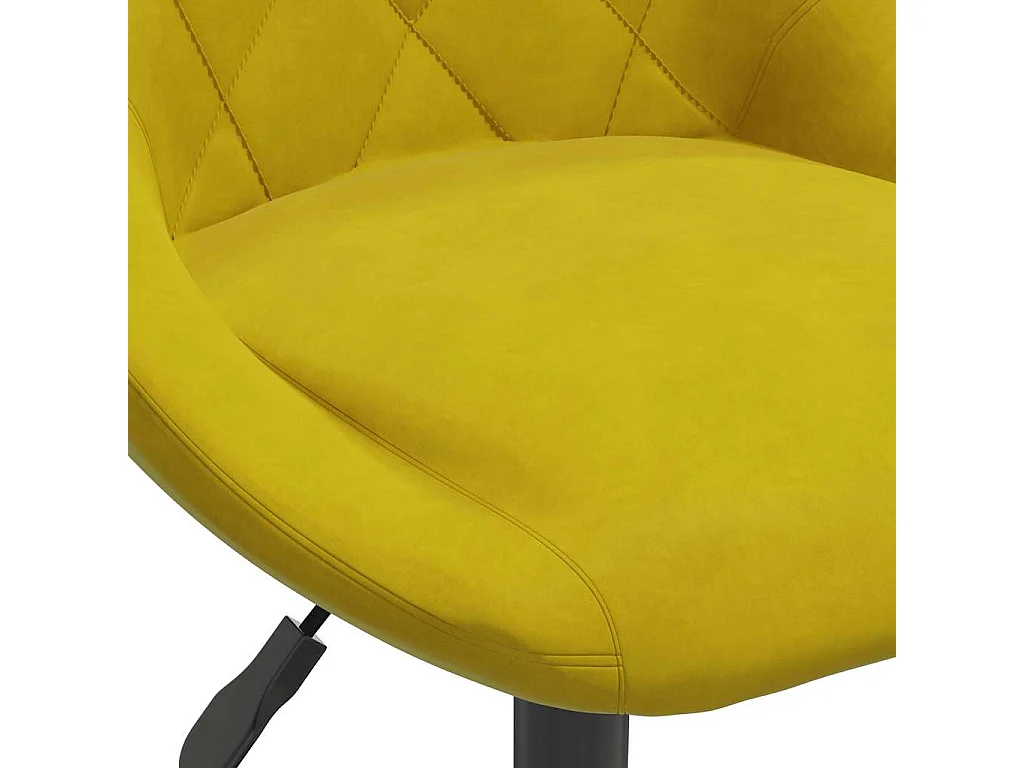 Chaises à manger pivotantes lot de 4 jaune moutarde velours