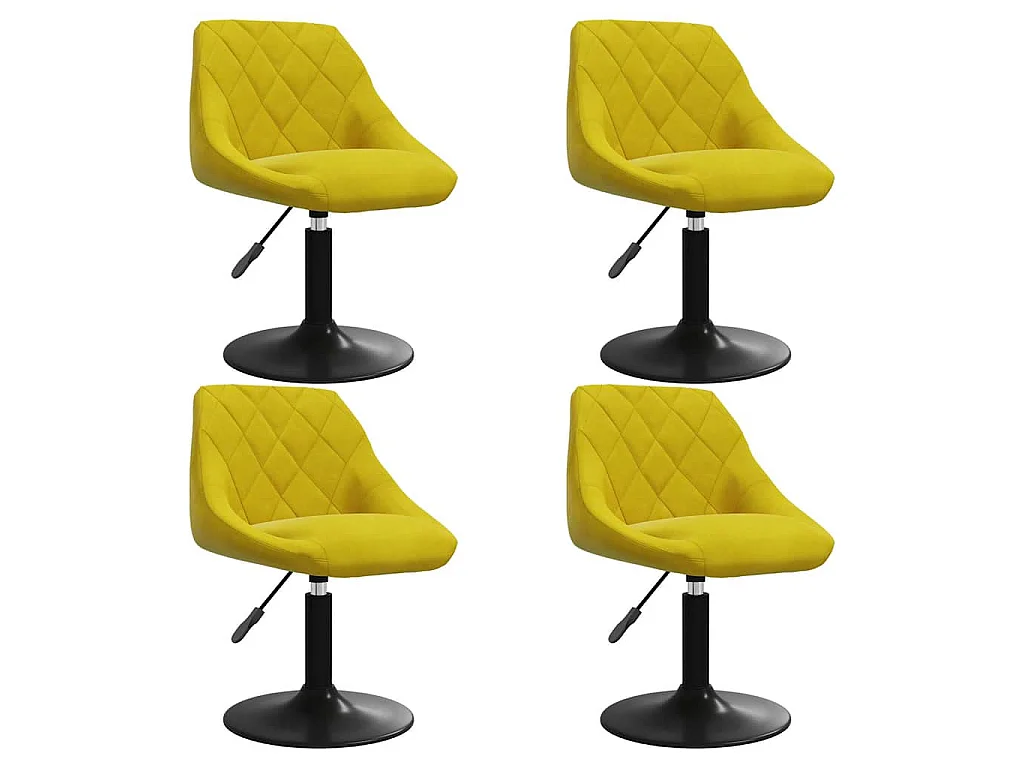 Chaises à manger pivotantes lot de 4 jaune moutarde velours